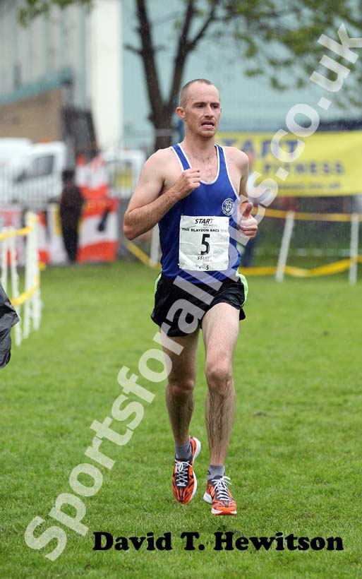 Mark Hood (Sunderland Harriers) finishing the 2012 Blaydon Races on June 9th.